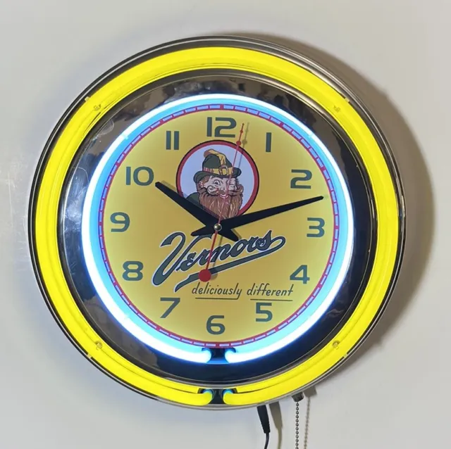 Vernor’s soda logo neon wall clock