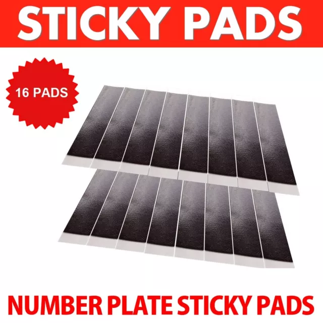 16x DOUBLE SIDED STICKY SELF ADHESIVE NUMBER PLATE PADS FIXING TAPE FIXINGS