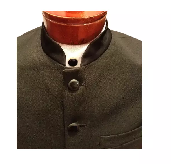 VERY LONG BLACK Mandarin Chinese Nehru Collar Tuxedo Frock Duster Coat ...