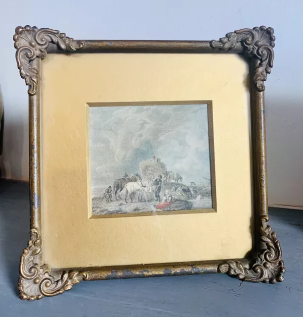 Original 19th Century Victorian Gilt Framed Print With Easel Back - Stunning
