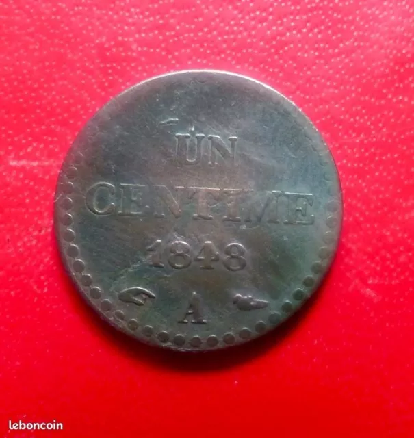 1 centime 1848a type dupre bronze