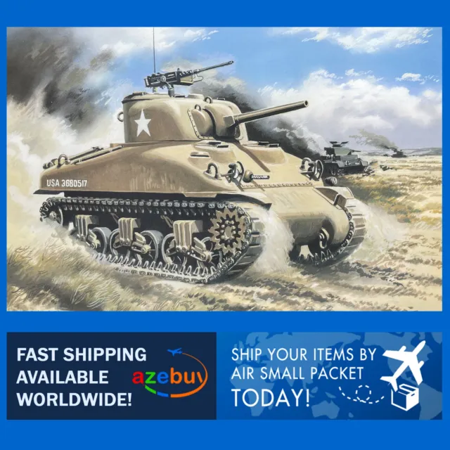 M4A1 Sherman American Medium Tank 1942 WW2 1/72 Scale Plastic Model Kit UM 371