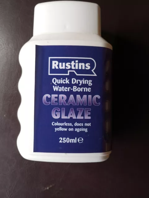 Clear Acrylic Ceramic Glaze Rustins Quick Dry 250ml Stays Clear Does Not Yellow