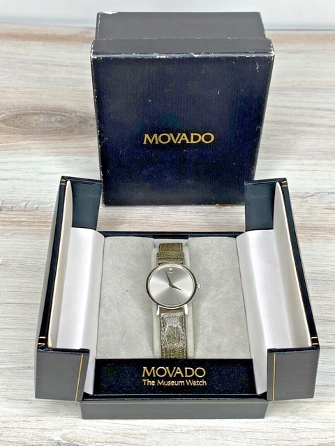 Men's Swiss Movado Classic Museum Watch Quartz Steel Water Resistant in Box