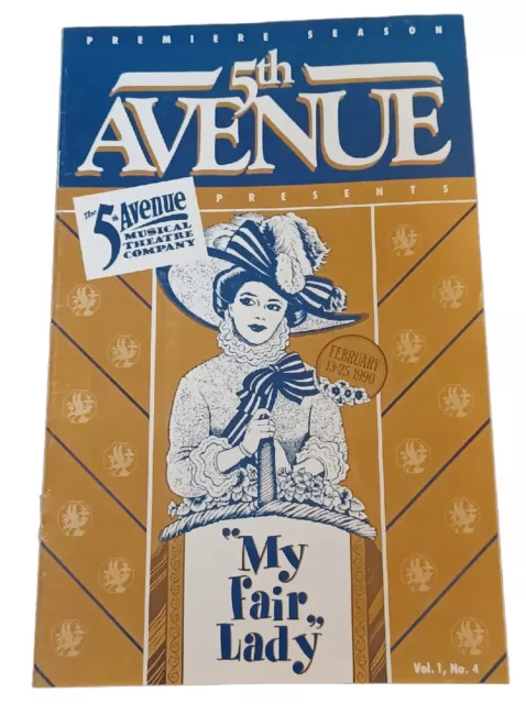 Vintage Playbill 5th Avenue Theatre Seattle 1990 My Fair Lady