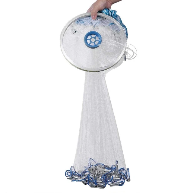 【SALE】Magic Hand Throw Cast Fishing Net Spin Network Easy Throw Nylon Mesh 3M UK