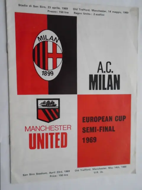 AC Milan v Manchester United 1969 European Cup semi final