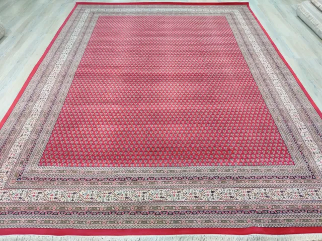 10x13 Red Cream Large Area Rugs Living Room Dining Room Mir Paisley Indian Rug