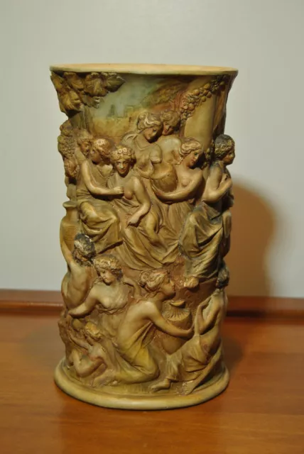 Vase italien en terre cuite bas relief Dini Cellai Signa style néoclassique