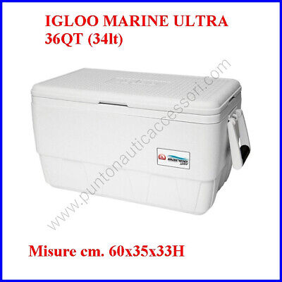 LITRI 34- VASCA DEL VIVO BARCA Igloo GHIACCIAIA IGLOO MARINE ULTRA 36 QT GOMMONE 
