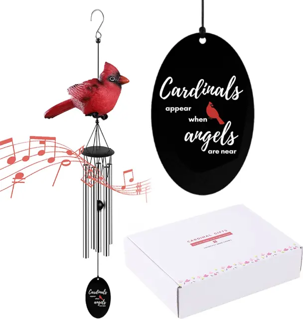 Cardinal Gifts, Cardinal Wind Chimes, Cardinal Memorial Gifts for Loss of Loved