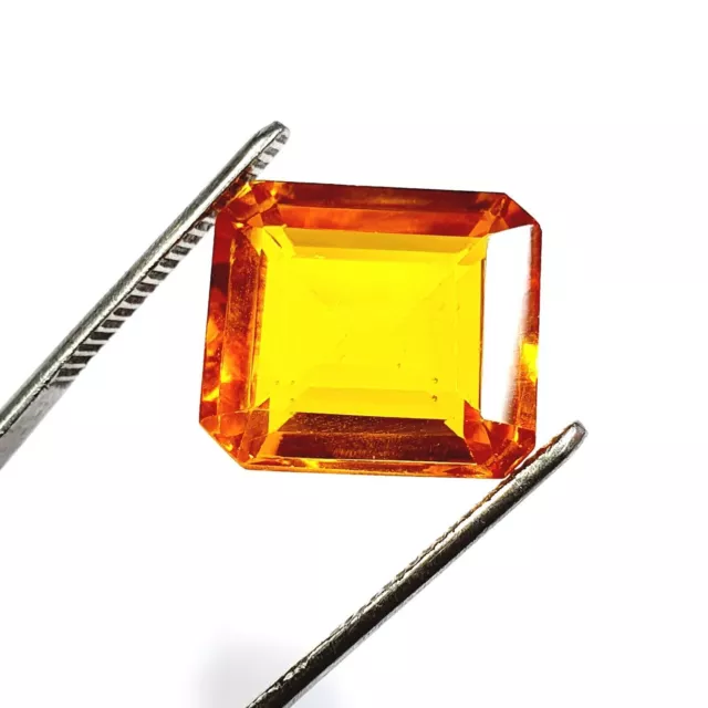 Certified Yellow Citrine 16 Ct Emerald Shape Faceted Cut Loose Gemstone O749