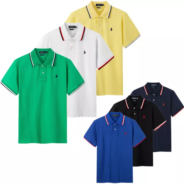 Hombres Polo Ralph-Lauren de manga corta de negocios de Ocio Nuevo S-2XL*