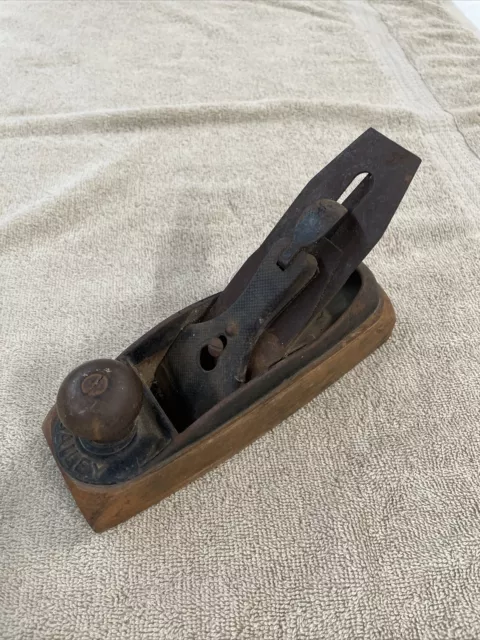 Vintage STANLEY BAILEY no. 24 HAND PLANE Wood Bottom 2” Blade