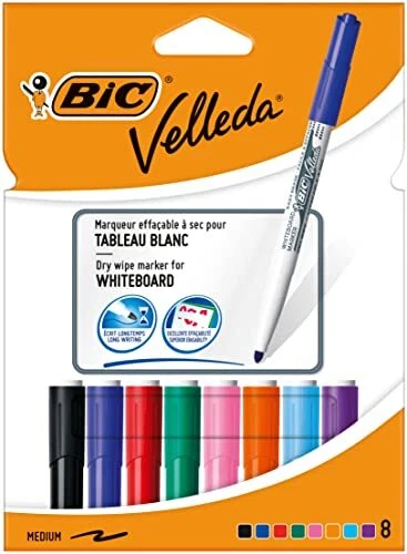 BIC Velleda Marcatore Cancellabile Pennarelli per Lavagna Punta Media 1.4mm C...