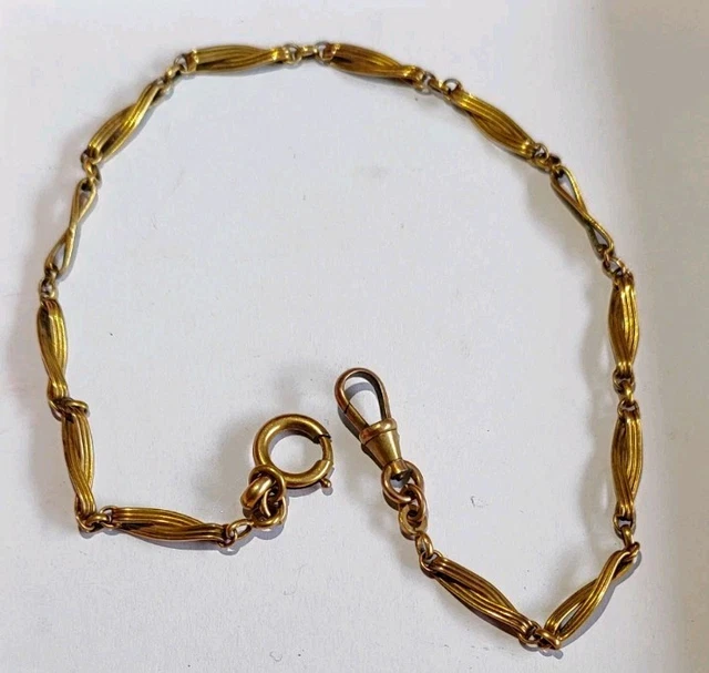 Chaîne De Montre à Gousset Plaqué Argent Début 20ème Siècle - Vintage