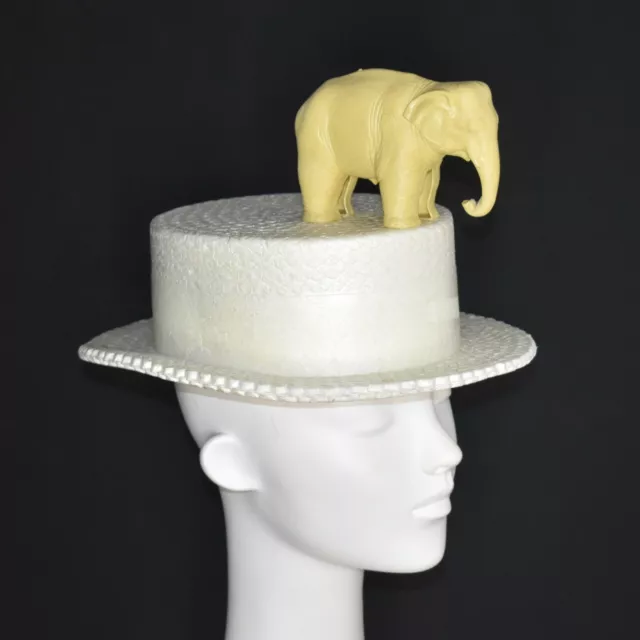 Vintage Republican Styrofoam Skimmer Hat with Elephant on Top GOP