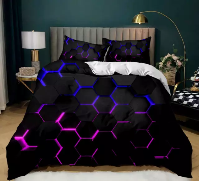 E-sports Style Honeycomb Duvet Quilt Cover Single Double Bedding Set/Pillowcase