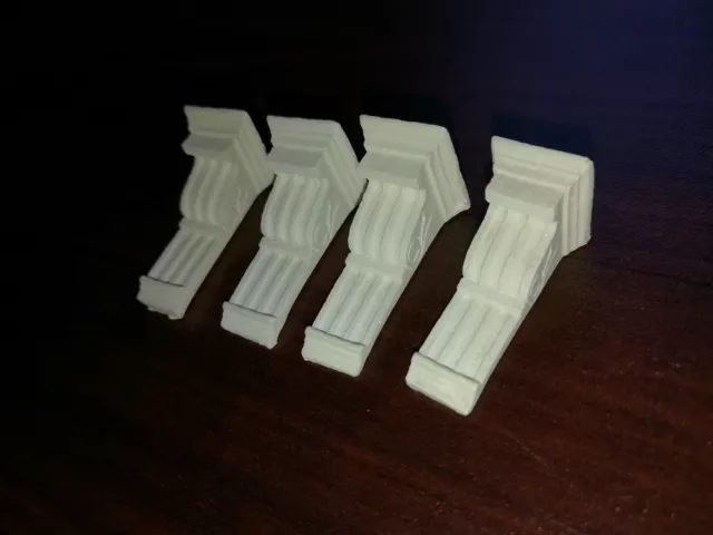 Dollhouse Miniature Corbels Plaster Resin 1:12 Scale Set of 4