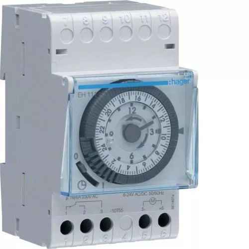 Hager EH111 Time switch daily cycle with reserve 3 modules FREE DHL EXPRESS S...
