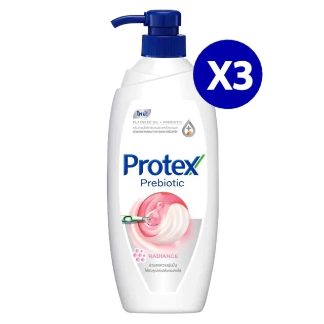 3X400ML Protex Shower Cream Prebiotic Radiance Help Lock Skin Moisture Body Wash