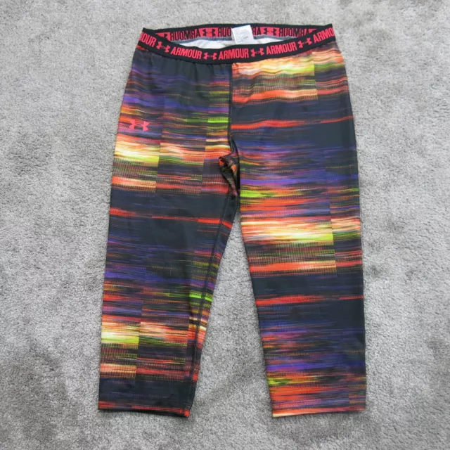 Under Armour Womens Capri Leggings Pants Colorblock Multi Size YXL