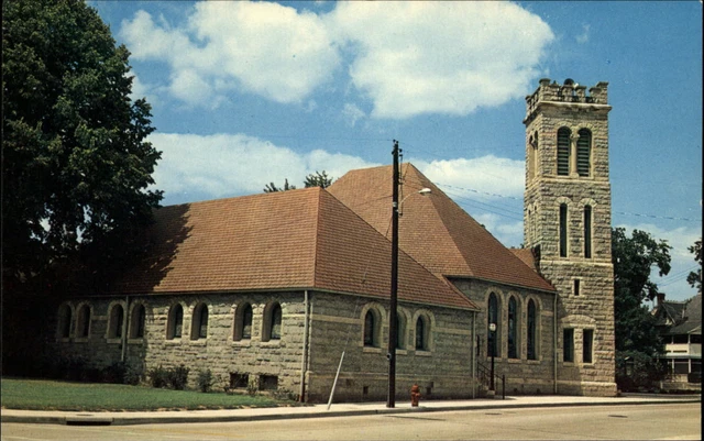 Trinity Methodist Church Salisbury Maryland ~bell tower ~stone bldg~fire hydrant