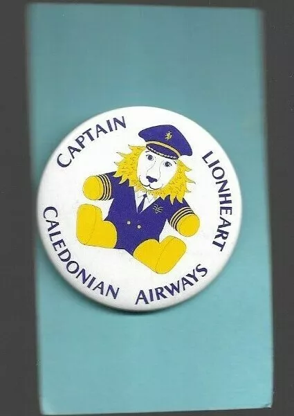 Caledonian Airways - Captain Lionheart - Button Badge 55mm dia. - UK FREEPOST