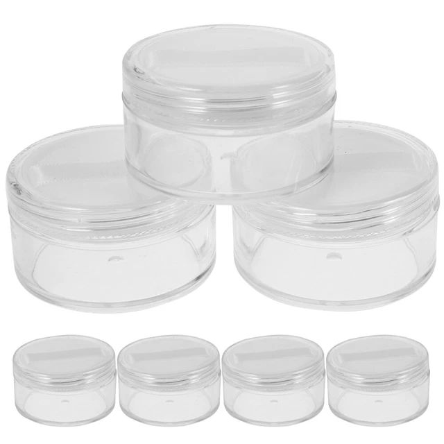 3 piezas carcasa de polvo suelta vacía caja de puffbox de polvo transparente portátil con
