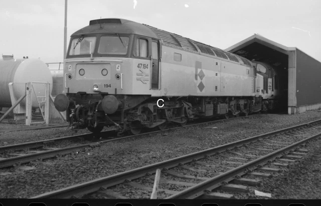 BRITISH RAILWAY B.R Original Negative - Class 47 47194 At Eastfield C ...
