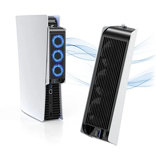 KIWIHOME Ventilateur de Refroidissement pour Accessoires de PS5, Ventilateur Sil