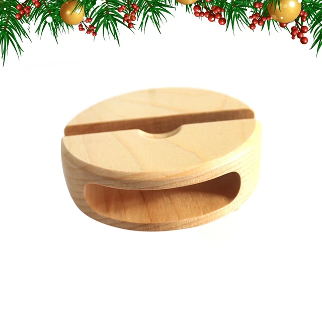 4x Holz Handyhalter Aus Naturholz - Universal Tablet Ständer Für Desktop | 14x8cm Mit Doppelnut