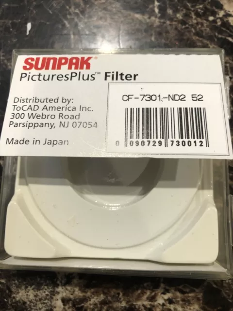 Sunpak Pictures Plus 52MM Circular Polarizer Filter ND2X NEW 3