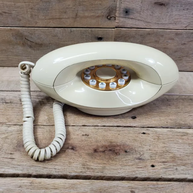 Teléfono Genie De Colección Botón Pulsador Amarillo-Americano Telecomunicaciones