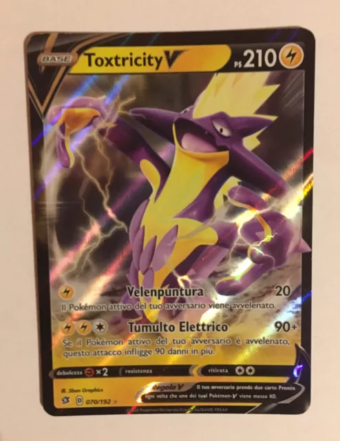 Carta Pokemon TOXTRICITY V MAX VMAX 196/192 HYPER FRAGORE RIBELLE IN  ITALIANO