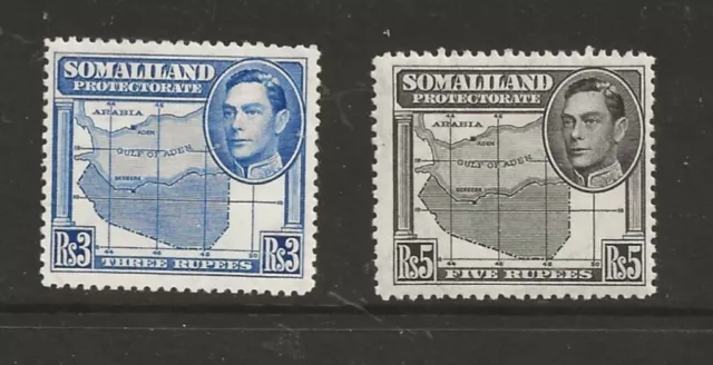 SOMALILAND (YO-595) 1938 SG103-104 HIGH   VALUES 3r & 5r FINE  M/M MH