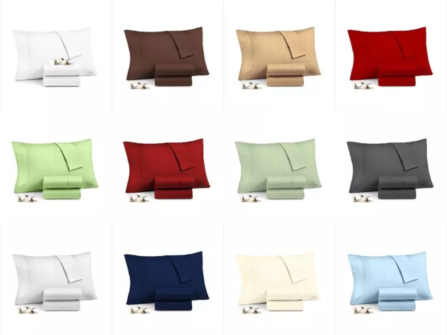 Pillowcases 600-800 TC 100% Egyptian Cotton Luxury Premium Quality Pillows