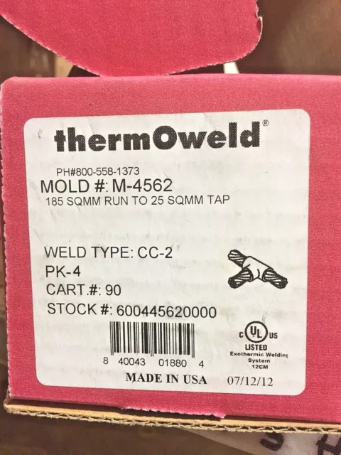 (K) ThermOweld M-4562 Horizontal Steel Mold  Weld Type: CC-2