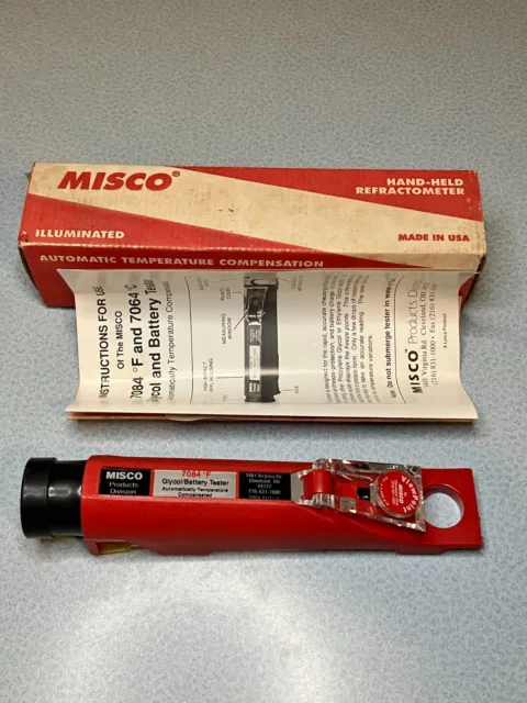 MISCO Automatic ILLUMINATED Temp Compensation Hand Held REFRACTOMETER 7084