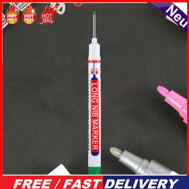 10Pcs Long Head Marker Woodworking Multi-purpose Deep Hole Marker Pen Decor (Red