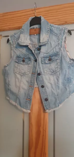 Super cute river island denim Waistcoat size 12