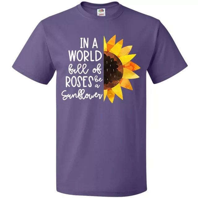 Inktastic Summer In A World Full Of Roses Be A Sunflower T-Shirt Sunshine Sun