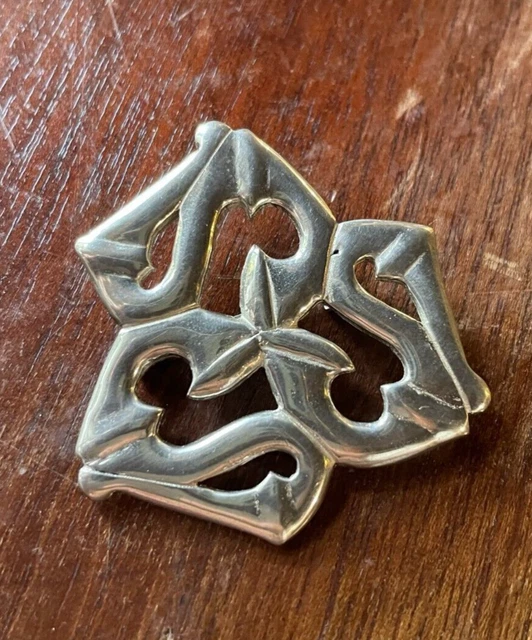 Broche étain Sold'Or – Écosse – Motif Harpe Celtique – Vintage – Bon état
