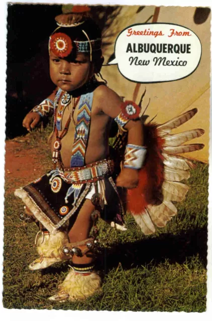 "Little Nonnie", Famous Native American Pawnee-Otoe 2 Year Old Dancer, Postcard