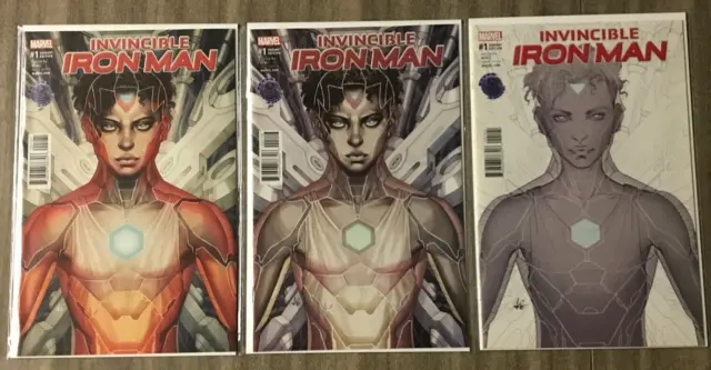 Invincible Iron Man #1 Artgerm Color Copic Sketch Legacy Variant Set