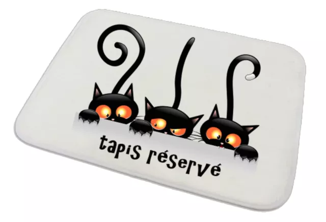 Tapis pour chat repas et propreté  personnalisé texte au choix réf 01