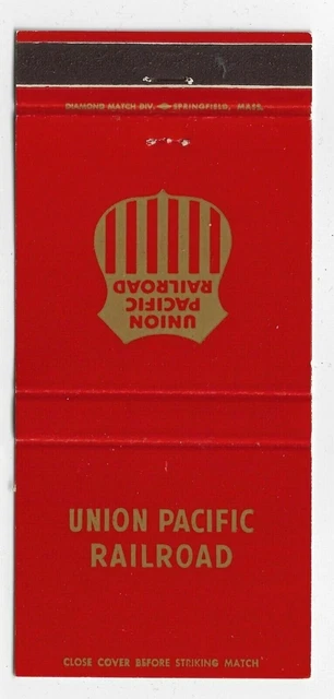 Red Gold Front Union Pacific Railroad RR Automated Railway Empty 30S Matchcover