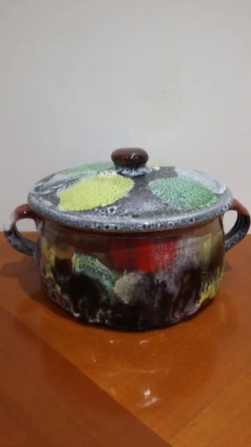 Très Joli Pot à Couvercle En Céramique Aegitna Vallauris