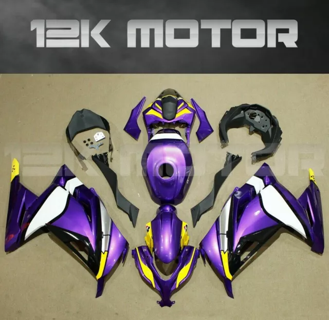 Aftermarket Fairing Kit Fits KAWASAKI NINJA300 NINJA 300 Bodywork Purple white 2