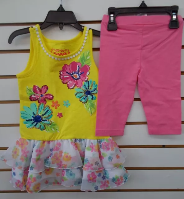 Toddler&Girls Flapdoodles 2pc BlazingYellow Dress w/ Leggings Set Szs 2/2T - 6X